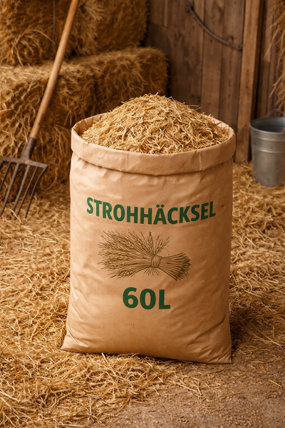 PowerStroh® Einstroi aus gehäckseltem Gerstenstroh / Weizenstroh in verschiedenen Größen